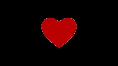 Red glossy 3D heart shape pulsing on black background Stock Footage 342301987