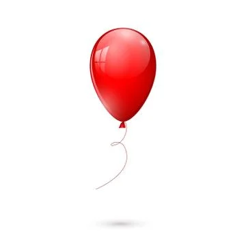 Red glossy balloon isolated on white background. Stock Illustration