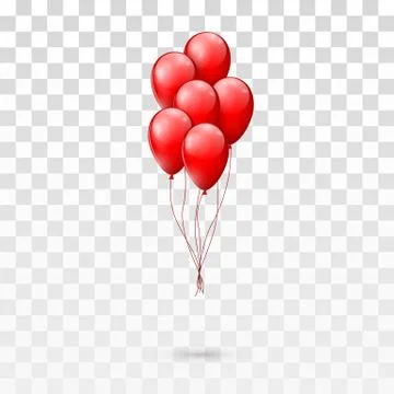 Red glossy balloons bunch. Stock Illustration