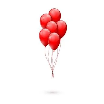 Red glossy balloons. vector illustration Stock Illustration