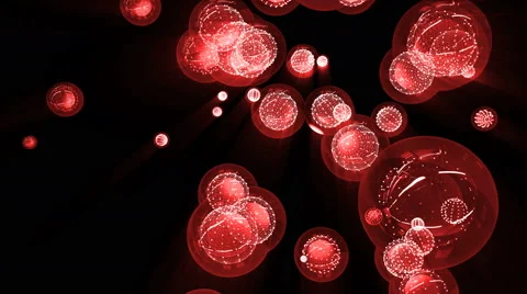 Red Glossy Balls in a Glass Bubble Framed Stock Footage 64547412