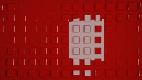 Red glossy cube pattern background with cubes changing in size, 3d animation Stock Footage 146717602