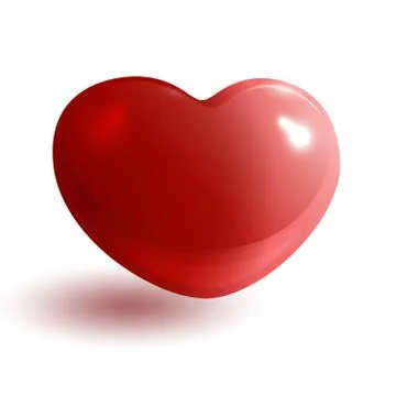 Red glossy heart 3d Stock Illustration
