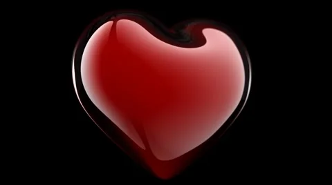 Red Glossy Heart Stock Footage 5500758