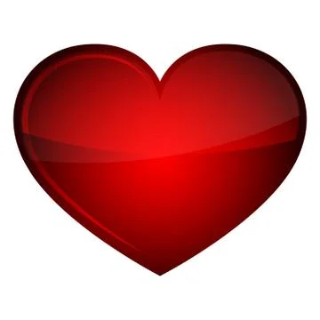 Red glossy Heart icon. Vector illustration. Stock Illustration