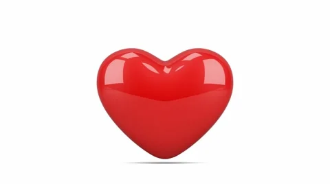 Red glossy heart rotating on the white background Stock Footage 65817596