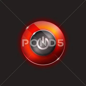Red glossy power button Ilustraciones de archivo