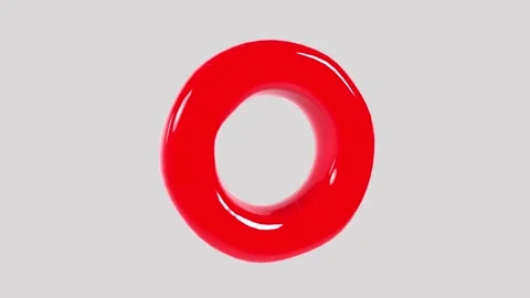 Red glossy ring isolated on white background Stock-Footage 307308333