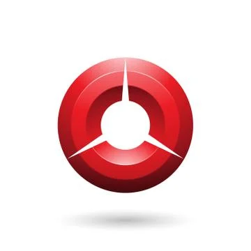 Red Glossy Shaded Circle Vector Illustration Stock Illustration