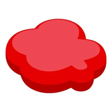 Red glossy speech bubble floating on white background Stock Illustration