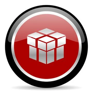 Red glossy web button on white background 库存插图