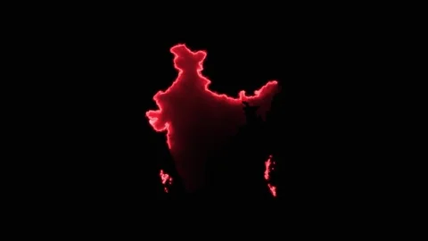 Red glow india map 4k Vídeos de archivo 287113008