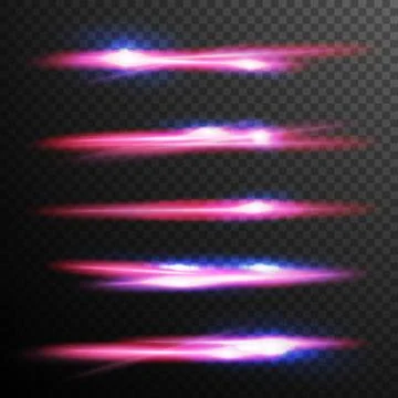 Red Glow Light Effect Vector. Energy Lights Ray Streaks. Abstract Fire Flare 库存插图