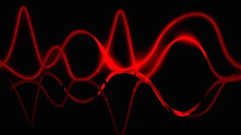 Red Glow Lights Waves Motion Background Loop Stock-Footage 219228153