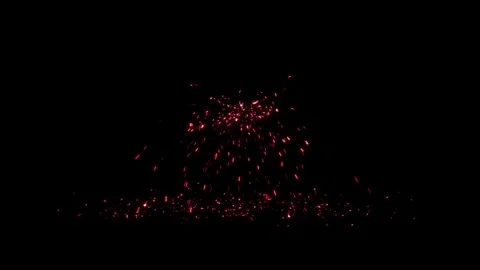 Red glow Sparkle drop on the ground effect overlay Video stock 322893990