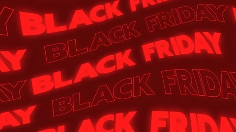 Red glow wavy text Black Friday on dark. Horizontal 4K video Stock Footage 308127373