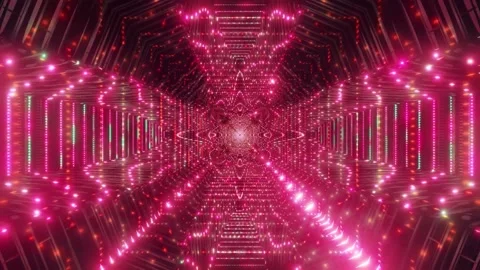 Red glowing abstract tunnel 3d illustration Stock Footage 160541392