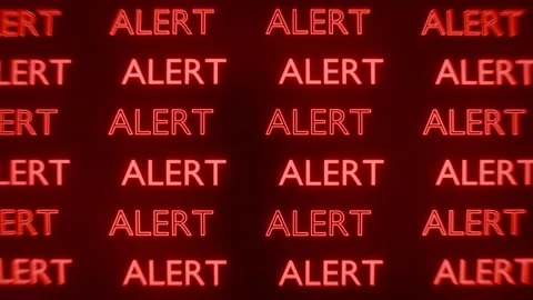 Red Glowing Alert Text Pattern Motion Graphics Background. Warning. 4K Stock Footage 337091854