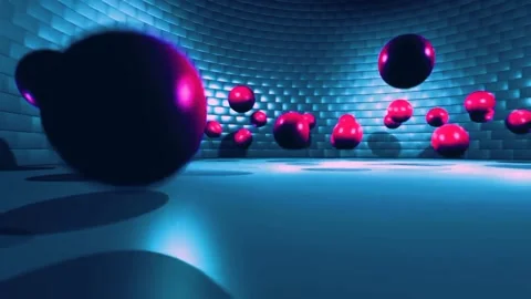Red Glowing Balls Jumping Animation Loop Stock Footage 236671307