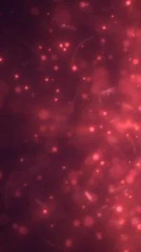 Red glowing bokeh lights floating in soft blurred background, abstract fest.. Stock Illustration