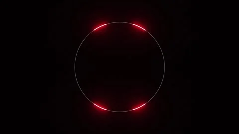 Red glowing circle frame loading animation loop on black background Stock Footage 340387818