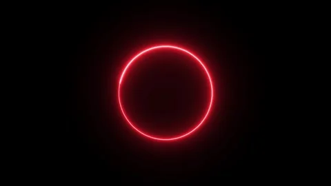 Red glowing circle rotating slowly on dark background 스톡 동영상 346490669