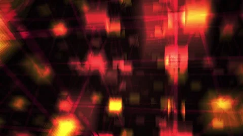 Red Glowing Cubes in Fast Abstract Grid Motion for Tech Backgrounds Stock Footage 343760852