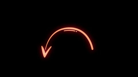 Red Glowing Curved Arrow Pointer Animation Stock Footage 347212863