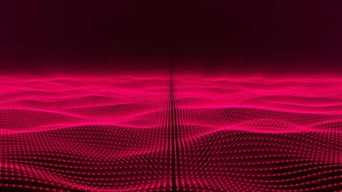 Red Glowing Digital data particle wave a... | Stock Video | Pond5