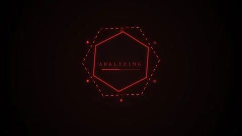 Red glowing digital hud hexagons on black background Stock Footage 346506653