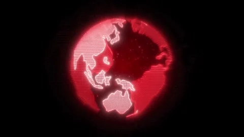 Red glowing earth rotating video animation Stock Footage 330419623