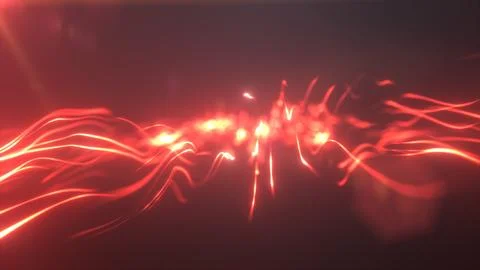 Red glowing energy stream abstractly twisting through a dark background wit.. Stock Illustration