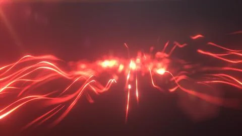 Red glowing energy stream abstractly twisting through a dark background wit.. Stock Illustration
