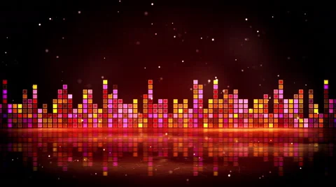 Red glowing equalizer and reflection loop 4k (4096x2304) Stock Footage 51229514