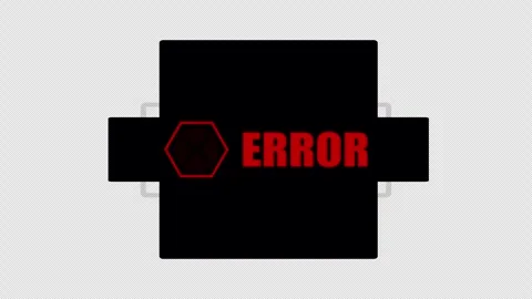 A red glowing error alert on a dark background. Stock Footage 337080975