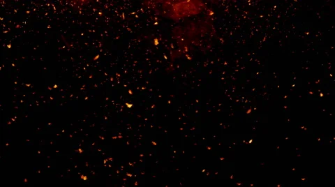 Red glowing falling particles, slow motion, on black background Stock Footage 42942962