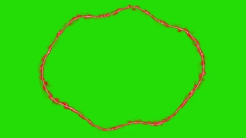 Red Glowing Frame on Green Screen Stock Footage 284405132
