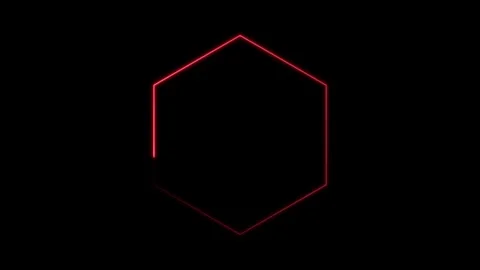 Red glowing geometric outline abstract motion Stockbeeldmateriaal 328385693