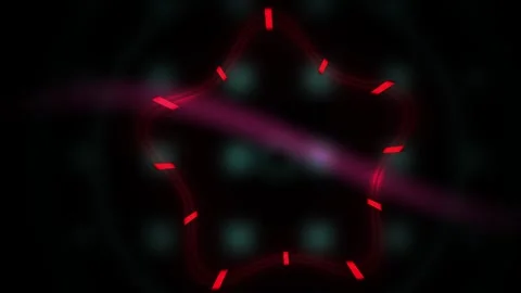Red Glowing Geometric Shape Morphing in Abstract Dark Motion Background Stock Footage 343760373
