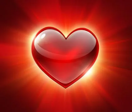 Red glowing heart Stock Illustration