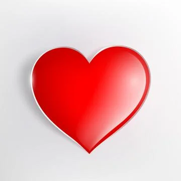 Red glowing heart on a light background Stock Illustration