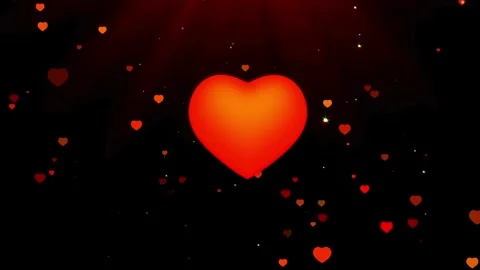 Red Glowing Heart Shapes Light Beam Tunnel Animation Loopable Background Stock Stock Footage 336562248