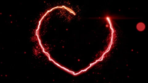 Red Glowing Heart Shapes Light Beam Tunnel Animation Loopable Background Stock Stock Footage 336563393