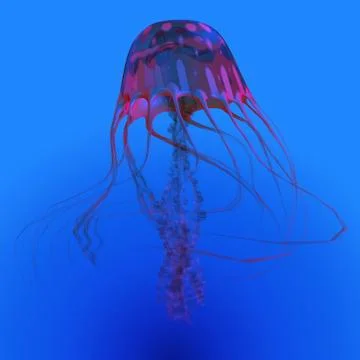 Red Glowing Jellyfish Stock Illustration