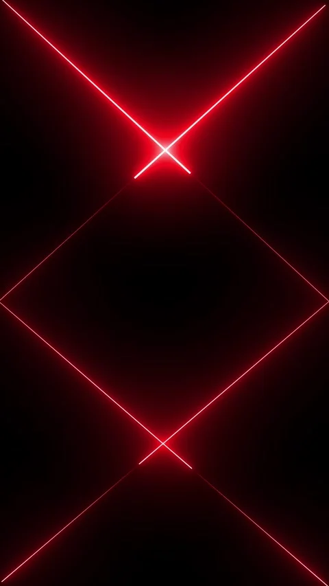 Red glowing laser lines moving in dark. 库存影片 331898583