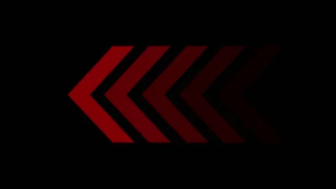 Red glowing left arrows. 4K silhouette arrows animation in red color isolat.. Stock Footage 290073772