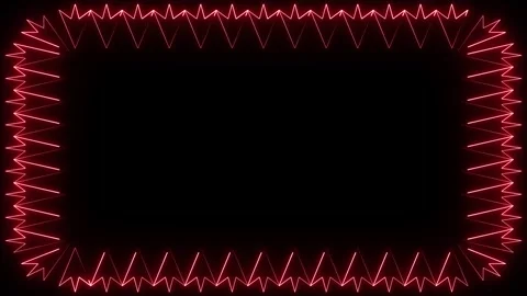 Red glowing light frame with abstract pattern on black Stock Footage 347513297