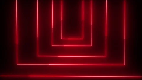 Red Glowing Light Lines Moving at Speed Creating Abstract Rectangular Hallway Stockbeeldmateriaal 331556071