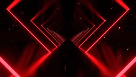 Red Glowing Lines Corridor with Dust Particles Background VJ Loop in 4K Stock Footage 341676132