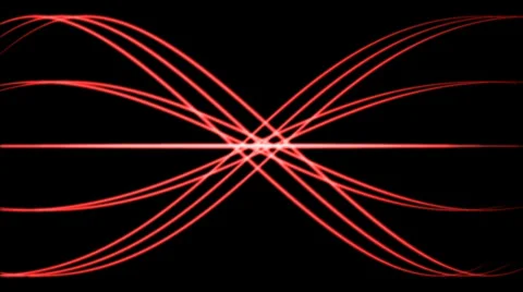 Red glowing lines create futuristic symbol - dynamic background loop (FULL HD) Stock Footage 37089920